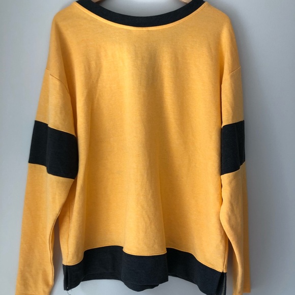 Vintage Boston Bruins Yellow Front Tie Sweatshirt - Picture 7 of 8